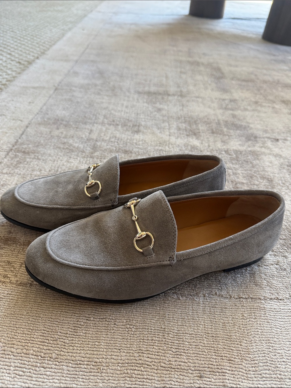 Gucci Gray Suede Horsebit Slip-On Loafers - Picture 2 of 4